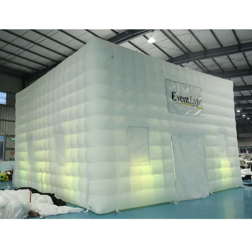 Grande casa gonfiabile della tenda del cubo d'aria del tendone gonfiabile del LED con il ventilatore/tenda gonfiabile di illuminazione per lo spettacolo di esposizione di eventi del partito