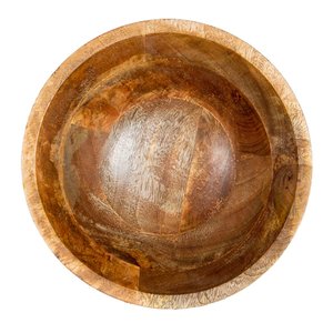 Bol sur piétement en bois de manguier massif fait main, plat à fruits cannelé, centre de table pour cuisine, salle à manger, décoration intérieure - Product Image 5