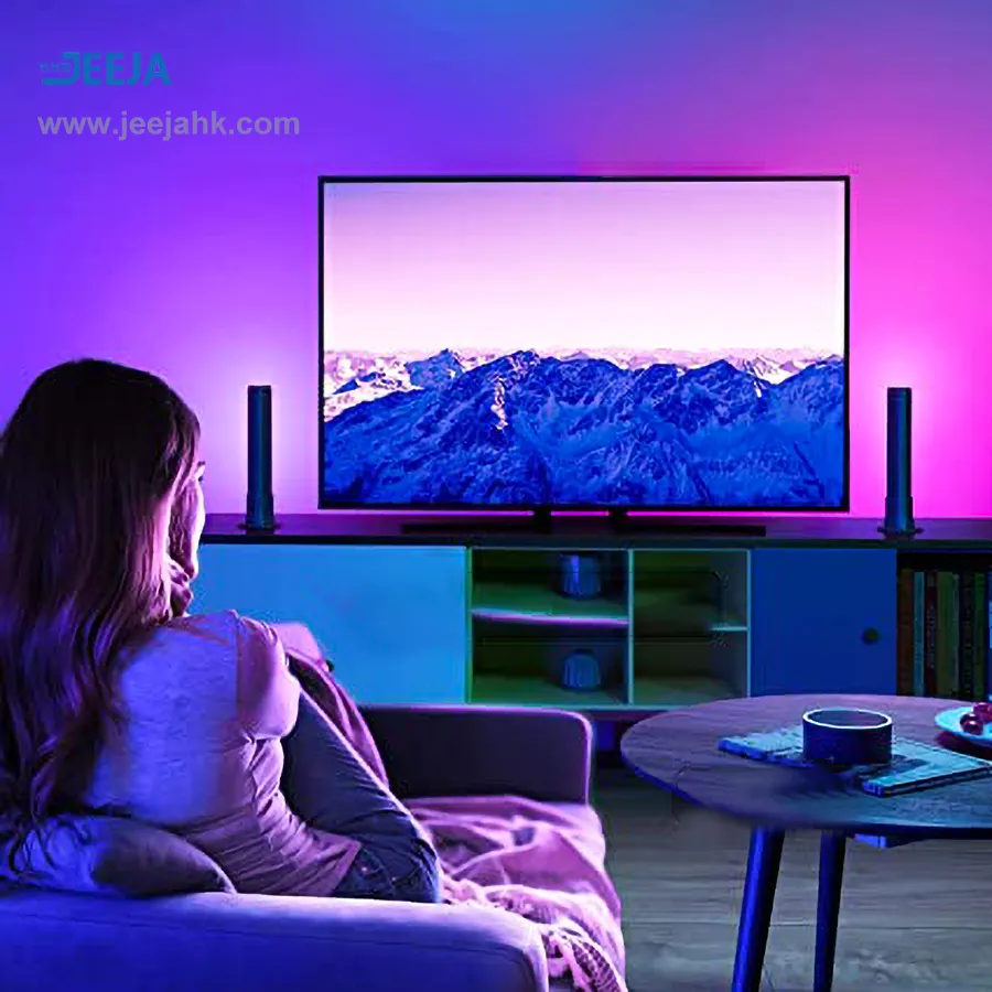 JEJA Tuya Smart Wi-Fi Rgbic Lampu Rumah Pintar RGBIC Lampu LED Strip TV LED Backlight Strip dengan Kamera untuk Pencahayaan Sekitar