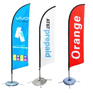 Custom Advertising Outdoor flying banner Teardrop Tear Drop flags Beach Feather Flag