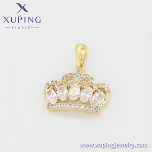 A00913364 Bijoux Xuping, <span class=keywords><strong>pendentif</strong></span> simple, élégant, luxueux, couronne de reine, <span class=keywords><strong>diamant</strong></span>, plaqué or 14 carats, <span class=keywords><strong>pas</strong></span> <span class=keywords><strong>cher</strong></span> - Product Image 4