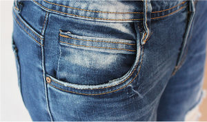 Jeans Skinny da <span class=keywords><strong>Donna</strong></span> Blu a Vita Media, Elasticizzati, con Dettagli Strappati, Lunghezza <span class=keywords><strong>alla</strong></span> <span class=keywords><strong>Caviglia</strong></span>, Vestibilità Slim, Stile Streetwear Estivo - Product Image 6