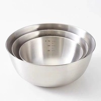 Set Mangkuk Pencampur Baja Tahan Karat 304 Tebal Gaya Jepang Korea, Aman untuk Microwave dan Mesin Cuci Piring, Berbagai Ukuran