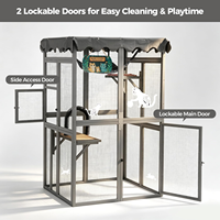 Enclos extérieur moderne pour chat en bois imprimé, hamac, arche de toilettage, couleurs personnalisables, aucun assemblage requis, toutes saisons