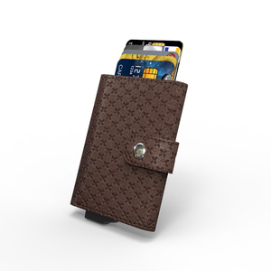 กระเป๋าสตางค์อลูมิเนียมหุ้มหนัง PU ยี่ห้อ CardHoda ป้องกัน RFID ขนาดสั้น พับได้ ลายเรขาคณิต สำหรับทุกเพศ - Product Image 6