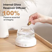 Diffuseur d'arômes ultrasonique 200 ml en gros, réservoir d'eau tout en verre, lumière LED, minuterie, silencieux, pour huiles essentielles, idéal pour la maison et la chambre