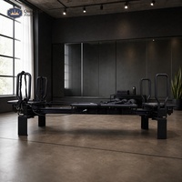 Machine de Pilates Reformer Megaree Sculptformer pour Entraînement Complet du Corps en Studio, Certifiée CE, Noire