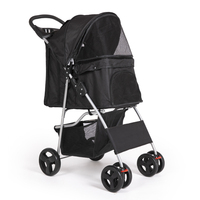 Poussette à 4 roues pour animaux de compagnie Vente à chaud Chariot séparé pour animaux de compagnie Facile à plier Grand landau transfrontalier pour chien