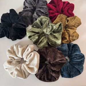 Fall Winter Arrival Velvet Fashionable Geometric <b>Large</b> Intestine Scrunchies 16cm Women's Hair Accessories for Beauty - Product Image 1