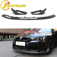 Lèvre avant en fibre de carbone sèche style CSL pour BMW M3 G80 G82 G83 M4, séparateur de pare-chocs en carbone véritable, kits de carrosserie automobile 3 pièces