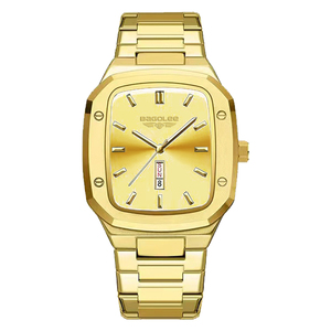Men's Dual-calendar Square <b>Watches</b> Business <b>Rectangular</b> Dial Waterproof Quartz <b>Watch</b> Steel Strap Week Calendar Wristwatches - Product Image 5