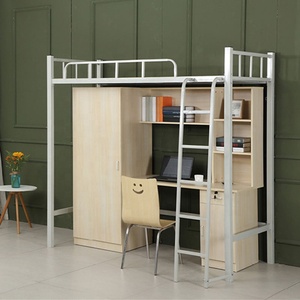 <span class=keywords><strong>Cama</strong></span> Literá Moderna de Acero y Madera con <span class=keywords><strong>Escritorio</strong></span> y Silla para Dormitorio de Apartamento Universitario, Fábrica de Foshan - Product Image 4