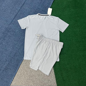 High Quality Unisex Crew Neck Gym <b>T</b>-<b>Shirts</b> Shorts Elastic Waist Quick Dry Breathable Anti-Bacterial 100% <b>Polyester</b> Sports - Product Image 4