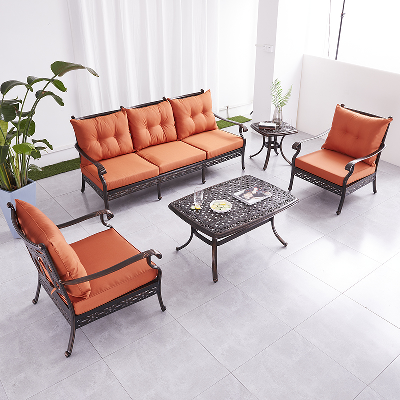 Modern Garden Sectional Couch Furniture Outdoor Patio 4 Piece Cast ...