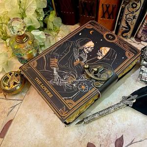 สมุดบันทึกหนังโบราณขอบฝาปิดหนังสือกระดาษวินเทจของเงาสมุดบันทึก Grimoire สมุดร่างหนังโดยผู้จัดจําหน่ายอินเดีย - Product Image 3