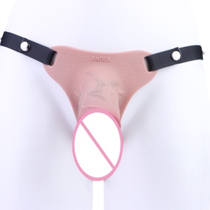 ANOSX Wearable Penis Sheath Silicone Chastity Cage FTM Penis Packers Transgender Sissy Sexy Bondage BDSM Strapon Hollow <b>Dildo</b> - Product Image 3