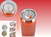 Canette vide transparente en PET de 330 ml et 500 ml pour boissons gazeuses, avec anneau d'ouverture facile, impression sérigraphique, logo personnalisé