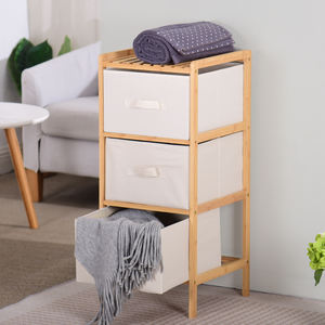 Moderner 3-lagiger Bambusrahmen-Aufbewahrung schrank mit Stoff behältern 3 & 6 Schubladen Kommode für Schlafzimmer Toy Organizer & Toy Storage Unit - Product Image 2