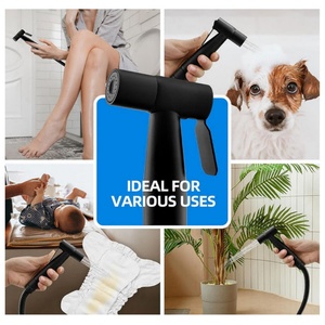 Bathroom Handheld Jet <b>Sprayer</b> Adjustable Water <b>Pressure</b> Muslim Shower with Bidet Hose Black Bidet <b>Sprayer</b> for Toilet - Product Image 3