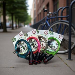 Colored Bicycle Locks 10mm Steel Cable Security Bike Lock With Key For Outdoor Use - Product Image 2