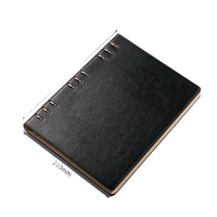 Carnet à spirale 9 trous B5 avec bordure huilée, classeur à feuilles mobiles avec pages intérieures remplaçables, couverture rigide personnalisable avec logo
