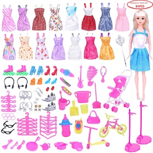 Ensemble d'accessoires pour poupées, 114 pièces, kit de bijoux universels pour habiller les poupées, pièces de jeu d'imitation pour poupées, pack cadeau pour enfants - Product Image 2
