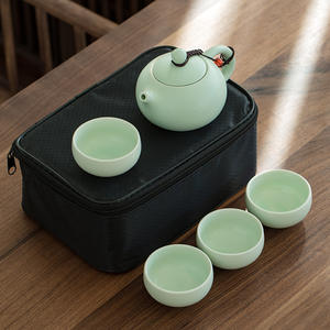 Juego de Té Portátil JY para Viaje, Juego de Té de Cerámica Xishi, Una Tetera y Dos Tazas, Diseño Moderno, Uso en Exteriores, Creativo y Personalizable - Product Image 6