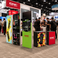Stand modulaire SEG LED rétroéclairé avec étagères intégrées pour produits, stand réutilisable en aluminium, comptoir rétroéclairé, podium