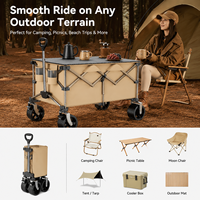 2-in-1 Faltbarer Campingwagen, extra großer, handgezogener Trolley mit Offroad-Rädern aus hochfestem Stahl für Campingplätze