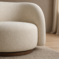 Fauteuil pivotant Boucle avec accoudoirs rembourrés, fauteuil de lecture moderne, canapé individuel pour salon et chambre à coucher