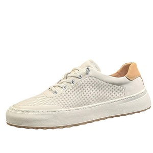 Nouvelles baskets pour hommes en cuir de vachette véritable, style décontracté respirant, chaussures blanches à lacets, inspirées du style <span class=keywords><strong>japonais</strong></span> - Product Image 2