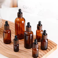 Flacon d'huile essentielle brun 5 ml, flacons compte-gouttes opaques pour liquides, petits flacons avec bouchons en grain de bois
