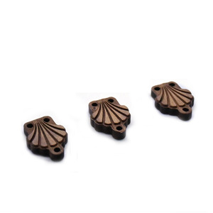 Perles en bois à trois trous pour la fabrication de bijoux, 20 par paquet - Product Image 2