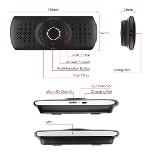 Loa Ngoài Rảnh Tay <span class=keywords><strong>Bluetooth</strong></span> Loa Xe Hơi T826 12V/24V Loa Kết Nối Máy Nghe Nhạc MP3 TF Clip Gắn Tấm Che Nắng - Product Image 5