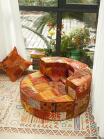 Canapé de sol importé d'Inde en bois, une place, style influenceur, style tatami, luxe léger, pour salon