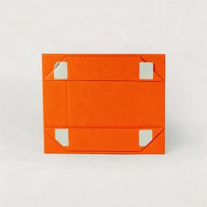 Boîtes cadeaux en papier rigide pliables avec logo personnalisé, fermeture magnétique orange, pour l'emballage des ongles press-<span class=keywords><strong>on</strong></span> - Product Image 4