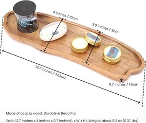Hình dạng đám mây khay gỗ 12.7 inch dài đồ trang sức món ăn mỹ phẩm Tổ Chức Phòng tắm lộn xộn gỗ trang trí phục vụ Platter khay - Product Image 3