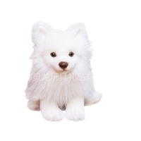 Peluche personnalisée en fausse fourrure pour chien Peluche blanche Poupée poméranienne couchée Chien Boo Husky Peluche