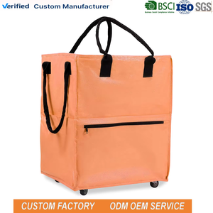 Grand sac de voyage imperméable à roulettes, sac de courses épais et pliable, sac fourre-tout à roulettes pour supermarché - Product Image 1
