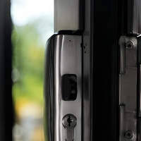 Porte d'entrée extérieure en aluminium et verre trempé HUACAI, porte battante entièrement vitrée, moderne