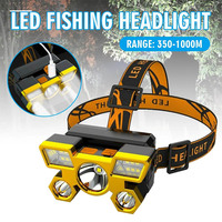 Lampe frontale à induction toutes perspectives, lampe frontale rechargeable, lampe torche COB, lampes frontales LED pour le camping