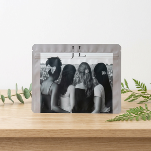 Custom Printed Matte Frosted 3 Side Seal Zipper Pouch with <b>Clear</b> Window & Hang Hole for Underwear Socks Clothing Packaging - Product Image 1