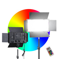 Éclairage vidéo photographique LED U600 RVB, éclairage de studio à intensité variable, éclairage annulaire LED pour diffusion en direct, maquillage vidéo