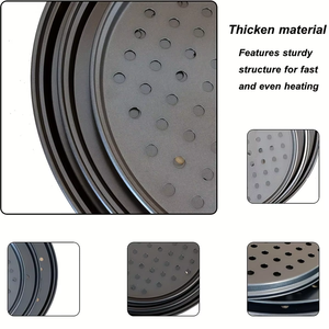Plateau à <span class=keywords><strong>pizza</strong></span> rond en acier au carbone écologique antiadhésif avec trous <span class=keywords><strong>28</strong></span>*32CM - Product Image 3