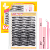 240 pièces 30D 40D Extensions de cils individuelles et en grappes 8-15 mm de longueur Design et logo personnalisables Kits d'extensions de cils DIY