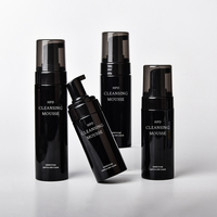 Botol Pompa Dispenser Busa Permukaan Matte 100ml/150ml/200ml PET untuk Pembersih Wajah, Sampo & Lotion Hitam