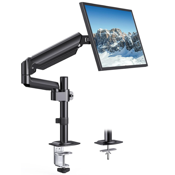 Computer Lifting Desk Standing High 13-32 Inch Sleeve Stand Full Motion Chair Monitor Mount Single Arm Motorized Steel DM09-03