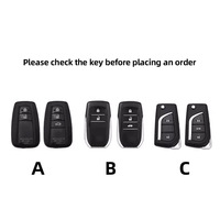 Housse de clé de voiture Toyota en alliage de zinc, porte-clés, coque de clé, texture en fibre de carbone, résistante aux rayures pour Rav4 Camry 4Runner Highlander