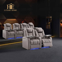 Ensemble de canapés électriques en cuir moderne, meubles, siège de cinéma maison, siège de cinéma, dossier réglable électriquement, salon