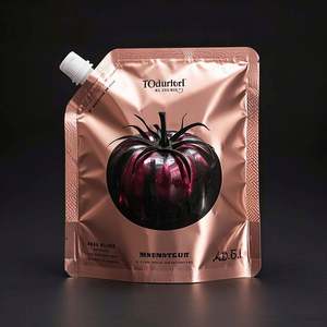 Luxury Matte Aluminum Sauce <b>Pouch</b> with Spouts Custom OEM Liquid Metal for 5 Star Hotels for Beer and Mineral Water Use - Product Image 2